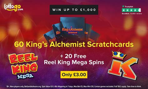LottoGo: Get 20 Free Spins And 60 Scratchcards For £3.